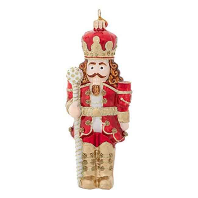 Juliska Berry & Thread Red Nutcracker Glass Ornament Front